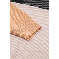 Azura Exchange Color Block Long Sleeve Ribbed Loose Top - S thumbnail