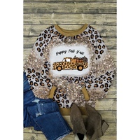 Azura Exchange Leopard Tie Dyed Pumpkin Truck Graphic Top - L thumbnail