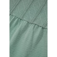 Laurel Green Tie Split Neck Textured Ruffle Patchwork Blouse - L thumbnail