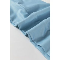 Light Blue Colorblock Striped Drop Shoulder Long Sleeve Top - L thumbnail