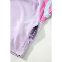 Phalaenopsis Mineral Wash Colorblock Arm Patchwork Oversize Top - L thumbnail