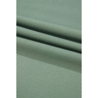 Mint Green Ribbed Colorblock Patchwork Raglan Long Sleeve Top - L thumbnail