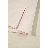 Beige Flower Patch Graphic Exposed Seam Wide Sleeve Top - L thumbnail