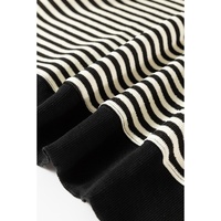 Black Stripe Loose Drop Shoulder Long Sleeve Top - 2XL thumbnail