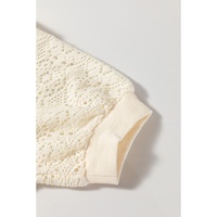 Jet Stream Lace Crochet Short Sleeve Round Neck T Shirt - L thumbnail