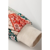 Jet Stream Paisley Geometric Patchwork Crew Neck Loose Fit Top - L thumbnail