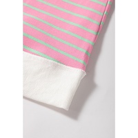 Sachet Pink Striped Crew Neck Cap Sleeve T Shirt - L thumbnail