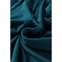 Blue Sapphire Solid Color Toothpick Stripe Round Neck T Shirt - L thumbnail