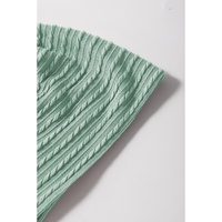 Moonlight Jade Solid Color Textured Flutter Sleeve Top - L thumbnail