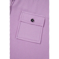 Orchid Bouquet Corded Flap Pocket Collared Buttoned Short Sleeve Blouse - L thumbnail