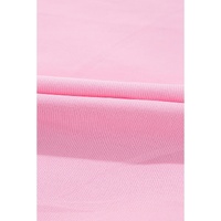 Pink Floral Embroidered Notch V Neck Puff Sleeve Babydoll Blouse - S thumbnail