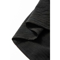 Black Ruffle Short Sleeve Shirred Peplum Top - S thumbnail