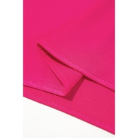 Strawberry Pink Asymmetric Shoulder Ruffle Sleeve Elegant Blouse - L thumbnail