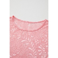 Blossom Floral Lace Sheer Long Sleeve Top - L thumbnail