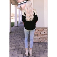Azura Exchange Lantern Sleeve Plaid Sequin Pullover Sweatshirt - S thumbnail
