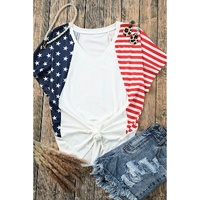 Azura Exchange Stars and Stripes V Neck Tee - S thumbnail