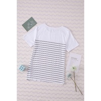 Azura Exchange Striped Buttoned Short Sleeve Top - XL thumbnail