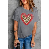Azura Exchange Leopard Heart Graphic T-shirt - M thumbnail