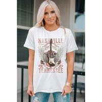 Azura Exchange Music City Guitar Graphic Print Tee - M thumbnail