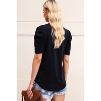 Azura Exchange V-Neck Puff Sleeve T-Shirt - L thumbnail