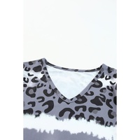 Azura Exchange Leopard Patchwork Short Sleeve Top - L thumbnail