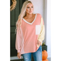 Azura Exchange Long Sleeve Striped Color Block T-Shirt - M thumbnail