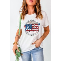 White USA Flag Slogan Graphic T-shirt - XL thumbnail
