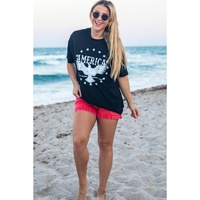 Black AMERICA Eagle Star Graphic T Shirt - 2XL thumbnail