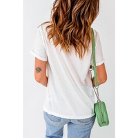 White AMERICA Star Graphic Round Neck Tee - M thumbnail