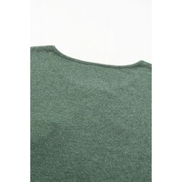 Mist Green Long Sleeve Snap Button Henley Top - L thumbnail