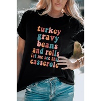 Black Food Lovers Slogan Graphic T Shirt - L thumbnail