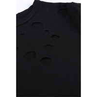 Azura Exchange Mixed Cotton Crew Neck T-Shirt with Holes - M thumbnail