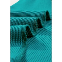 Green Exposed Seam Color Block Knitted V Neck T-shirt - S thumbnail