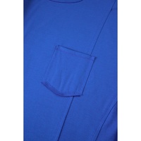Blue Patched Pocket Exposed Seam Oversize T-shirt - L thumbnail