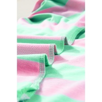 Pink Stripe Colorblock Cuffed Sleeve Loose Tee - M thumbnail