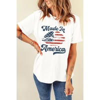White Made in America Lip Printed O Neck T Shirt - 2XL thumbnail