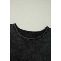Black Varsity Stripe Half Sleeve Vintage Tee - L thumbnail