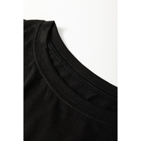 Black Faux Two Piece Floral Long Sleeve Patchwork Tee - M thumbnail