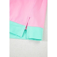 Mint Green Two Tone Half Buttons Collared T Shirt - L thumbnail