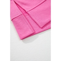 Sachet Pink Contrast Flower Drop Shoulder Loose T Shirt - L thumbnail
