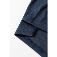 Dirty blue Notch V Neck Pocket Patched Long Sleeve T Shirt - L thumbnail
