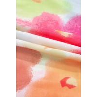 Multicolour Floral Mesh Lettuce Trim Cropped T Shirt - S thumbnail