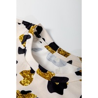 Apricot Leopard Print Round Neck Casual T Shirt - L thumbnail