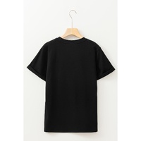 Black Thankful Cow Print Crew Neck T Shirt - 3XL thumbnail