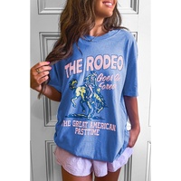 Sky Blue Rodeo Forever Western Graphic Tee - L thumbnail