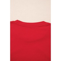 Red Merry Christmas Graphic Crewneck T Shirt - S thumbnail