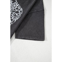 Medium Grey Vintage Cheetah Printed Mineral Wash Graphic Tee - L thumbnail