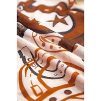 Brown Western Horseshoe Printed Mesh T Shirt - L thumbnail