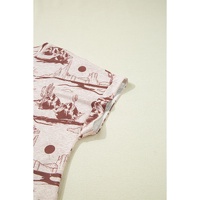 Brown Desert Sand Print Short Sleeve Knit Top - L thumbnail
