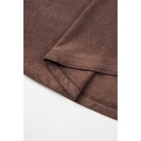 Chestnut Mineral Wash Criss Cross V Neck Casual T Shirt - L thumbnail